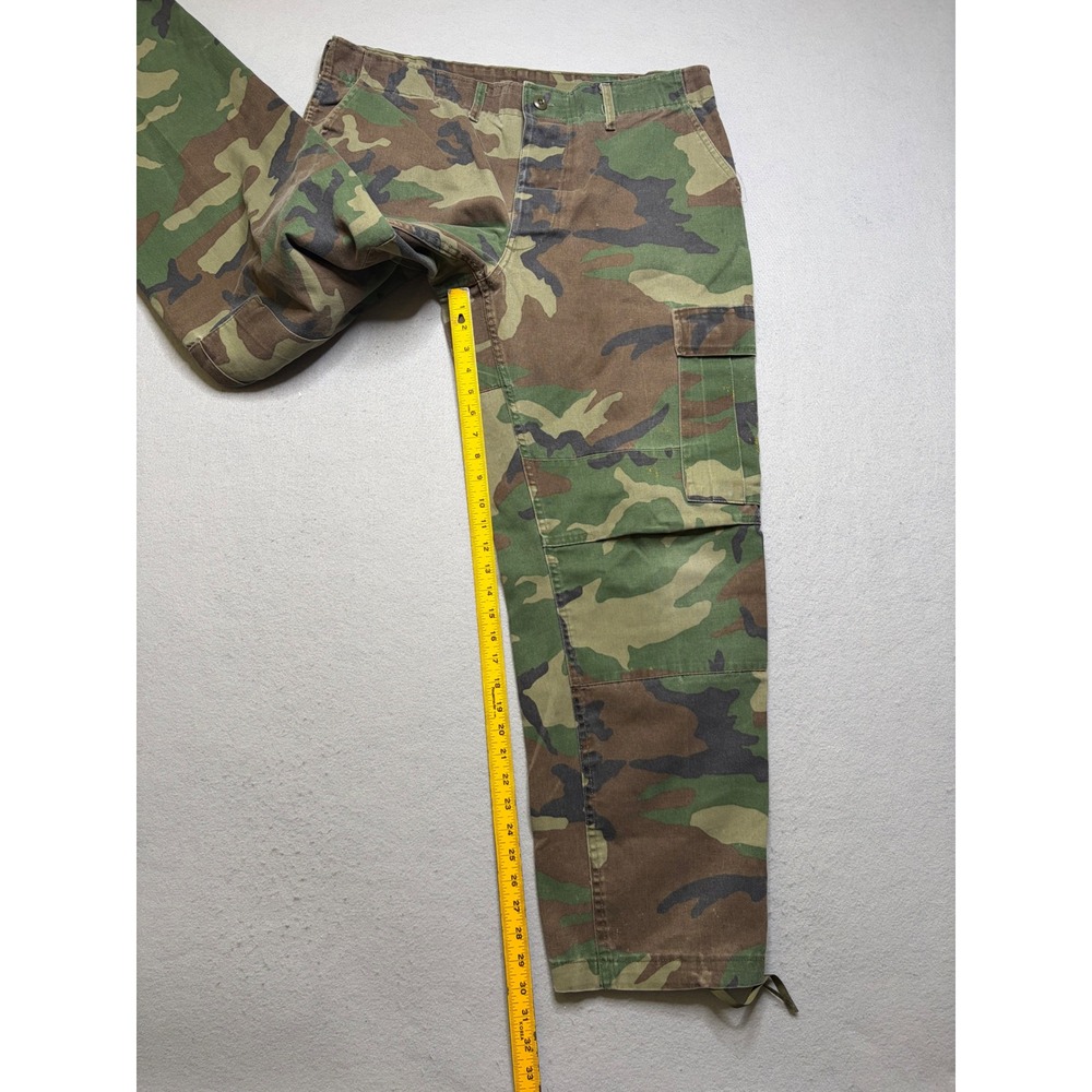 Vintage Cargo Pants Mens Large Camo Woodland Military Tactical BDU Distressed - Picture 9 of 13